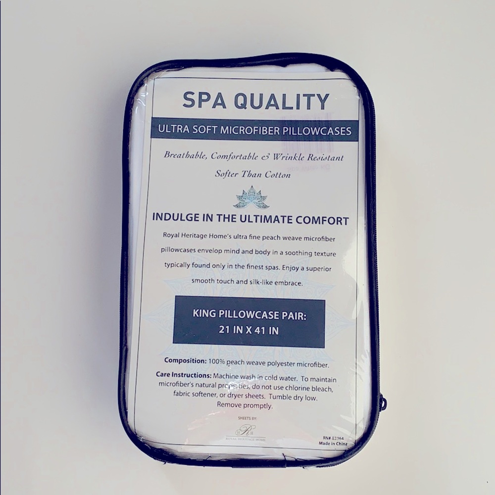 White king size microfiber pillowcases